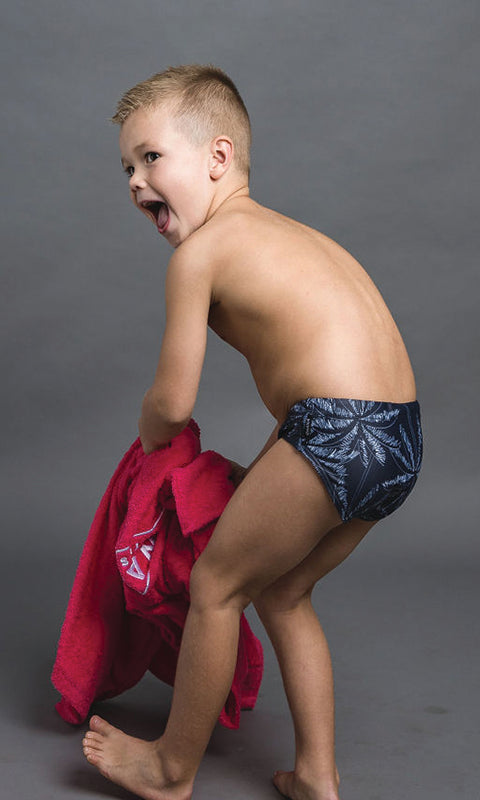 BOYS PALM PRINT RACERS- BLACK