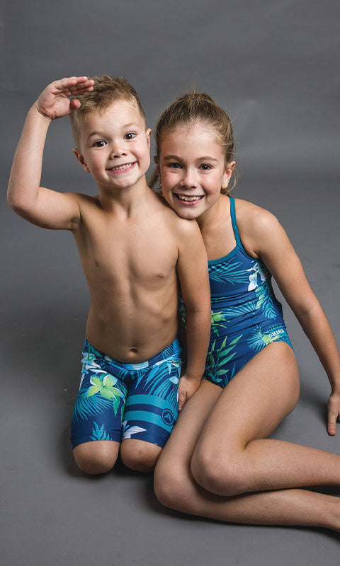 OKIKA YOUTH ONE PIECE- NAVY/TEAL