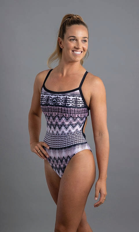 CHEVRON SHIBORI ONE PIECE EVENING SAND